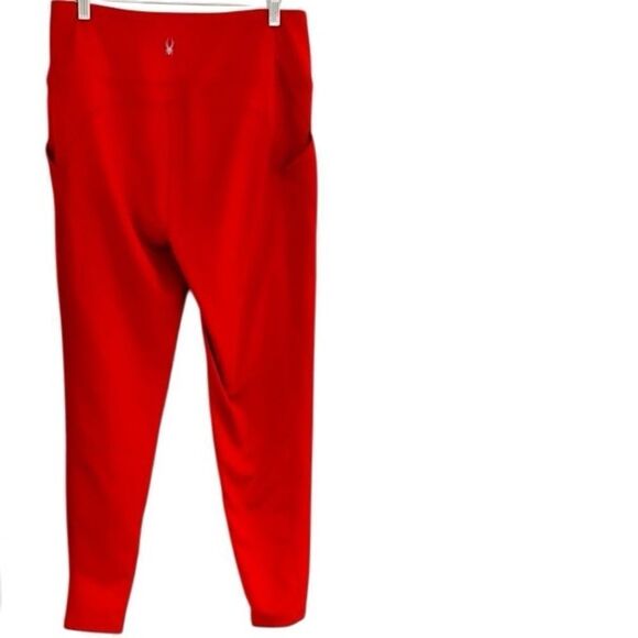 SPYDER Active Red Fleece Lined Leggings W/ side Pockets size XL - Picture 3 of 6